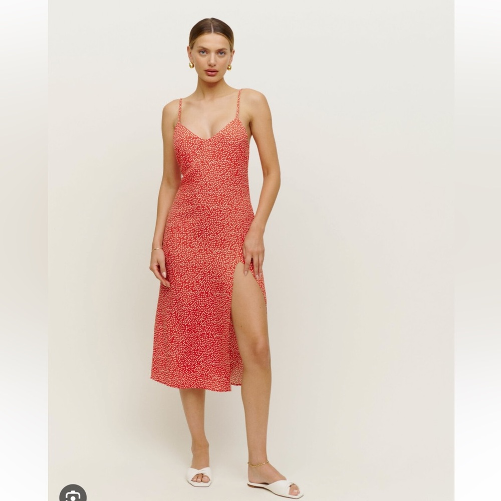 Reformation Crimini Slip dress in Red Floral. Size 8.